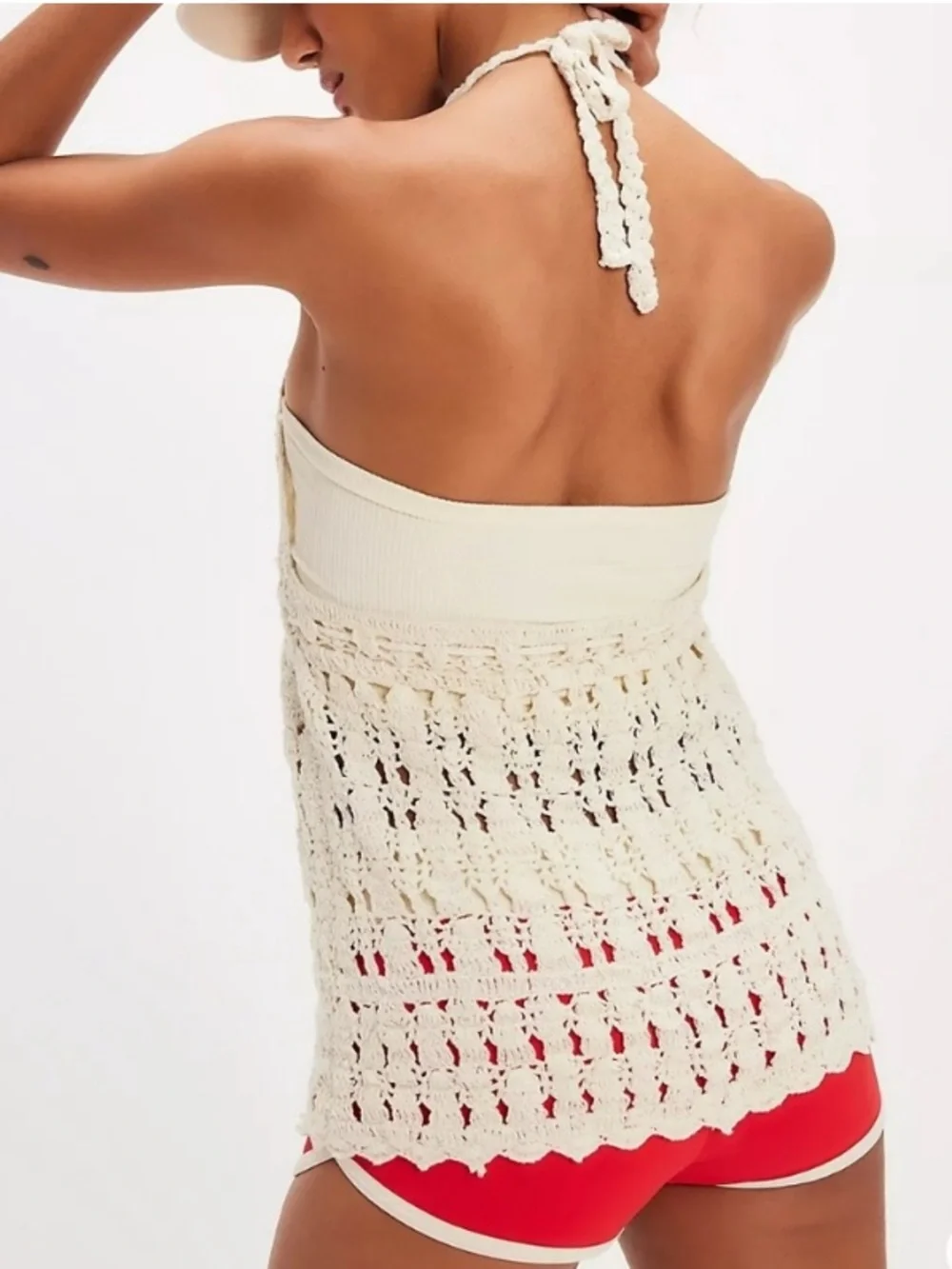 Free People Crochet Halter Top NWT Ivory